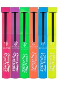 Tikatti Sword & Shield Suya Dayanıklı Mat Neon Çok Renkli Kalıcı İnce Uçlu Fırça Likit Eyeliner Seti