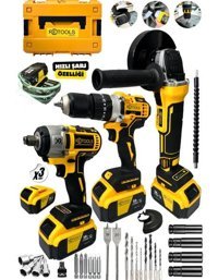 Retools Profesyonel 3'lü Set Spiral & Torklu & Vidalama Sarı