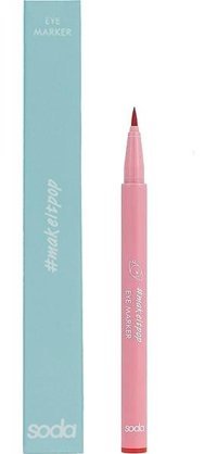 Soda Eye Marker 113 Suya Dayanıklı Mat Pastel Kırmızı Kalıcı İnce Uçlu Keçe Kalem Eyeliner