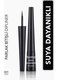 Flormar 8690604536498 Suya Dayanıklı Parlak Siyah Kalıcı İnce Uçlu Fırça Likit Eyeliner