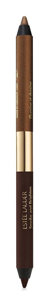 Estée Lauder Kajal Duo03 Çift Taraflı Suya Dayanıklı Simli Pastel Kahverengi Kalıcı İnce-Kalın Uçlu Kalem Eyeliner