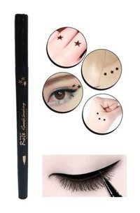Ronassi 323113 Çift Taraflı Suya Dayanıklı Mat Siyah Kalıcı İnce-Kalın Uçlu Keçe Kalem Eyeliner