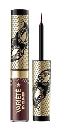 Eveline Cosmetics Variete Sparkling Suya Dayanıklı Simli Siyah Kalıcı İnce Uçlu Fırça Likit Eyeliner