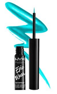 Nyx Epic Wear Metallic Liquid Liner Teal Suya Dayanıklı Mavi Kalıcı İnce Uçlu Fırça Likit Eyeliner