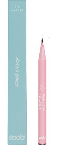 Soda Eye Marker 102 Suya Dayanıklı Saten Koyu Kahverengi Kalıcı İnce Uçlu Keçe Kalem Eyeliner