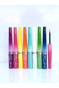 Roesia Rose Cosmetics 8 Renk Suya Dayanıklı Mat Neon Çok Renkli Kalıcı İnce Uçlu Fırça Likit Eyeliner