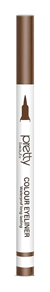 Pretty Beauty Renkli Suya Dayanıklı Parlak Neon Kahverengi Kalıcı İnce Uçlu Keçe Kalem Eyeliner