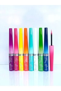 Aily Cosmetics Rose 8'Li Suya Dayanıklı Mat Neon Çok Renkli Kalıcı İnce Uçlu Fırça Likit Eyeliner