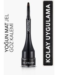 Flormar 1 Suya Dayanıklı Mat Siyah Kalıcı Kalın Uçlu Fırça Jel Eyeliner