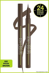 Maybelline New York Tattoo Liner Ink Suya Dayanıklı Mat Pastel Kahverengi Kalıcı İnce Uçlu Keçe Kalem Eyeliner