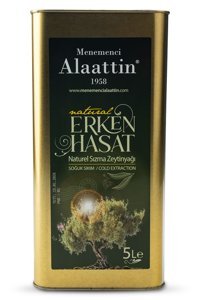 Menemenci Alaattin Soğuk Sıkım Erken Hasat Teneke Sızma Zeytinyağı 5 lt