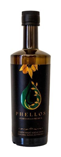 Phellos Soğuk Sıkım Erken Hasat Cam Sızma Zeytinyağı 500 ml