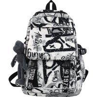 Shu Grafiti Desenli Beyaz Unisex Sırt Çantası