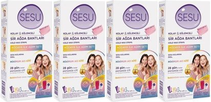 Sesu Tüm Ciltler 4x24 Adet Kadın Bacak-Vücut Bölgesi Sir Ağda Bandı