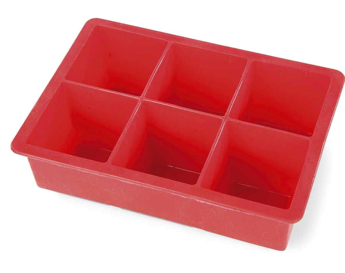 Biradlı Silikon Kırmızı Kare Buz Kalıbı