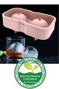 Eysigo Silikon Kapaklı Pembe Yuvarlak Buz Kalıbı