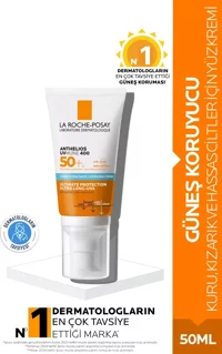 La Roche-Posay Anthelios Ultra 50 Faktör Hassas Ciltler İçin Nemlendirici Aydınlatıcı Yağsız Suya Dayanıklı Yüz ve Vücut Güneş Kremi 50 ml