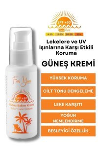 For You Gold Yüksek Koruma 50 Faktör Tüm Ciltler İçin Leke Karşıtı Nemlendirici Yaşlanma Karşıtı Suya Dayanıklı Yüz Güneş Kremi 100 ml