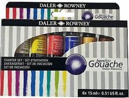 Daler Rowney Aquafine Tüp Çok Renkli 6x15 ml Guaj Boya Seti