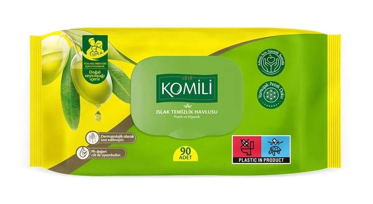 Komili Zeytinyağlı 90 Yaprak 10'lu Paket Islak Mendil