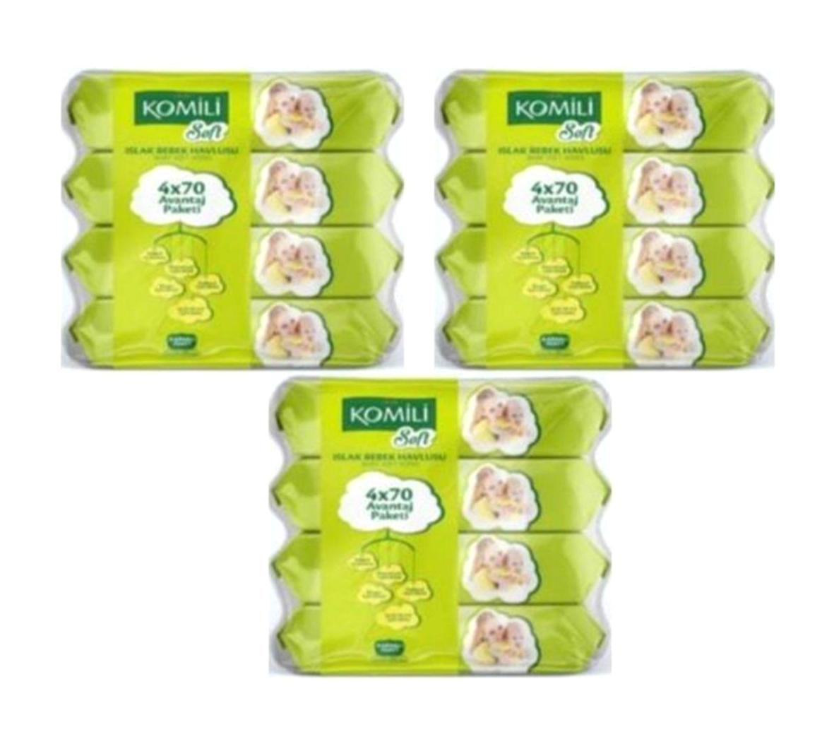 Komili Zeytinyağlı 840 Yaprak 12'li Paket Islak Mendil