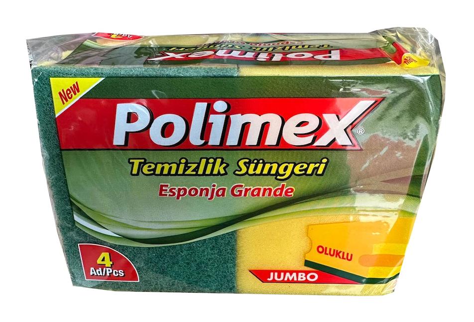 Polimex Büyük Boy Oluklu 4'lü Bulaşık Süngeri