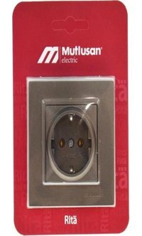 Mutlusan Rita Çerçeveli Topraklı Sıva Üstü Tekli Priz Antrasit