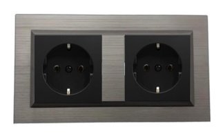 Ovivo Quantum Çerçeveli Topraklı Sıva Üstü İkili Priz Gri