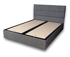 Niron Yatak Silver 160x200 cm Ayrılabilen Başlıklı Çift Kişilik Sandıklı Baza Seti Gri
