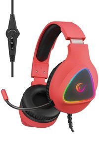Rampage M7 Moncher 7.1 USB Mikrofonlu Kablolu Kulak Üstü Kulaklık Kırmızı