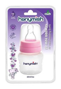 Hanymish 432 Polipropilen Gaz Yapmayan Antikolik Yenidoğan Yavaş Akışlı 0-6 Ay Pembe Biberon 60 ml
