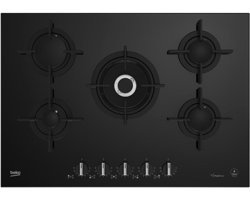 Beko BOCD T 7521 DWKS Doğalgazlı Cam 5 Gözlü Wok Gözü Siyah Ankastre Ocak