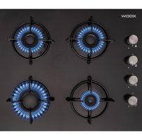 Woox WO-1330 Doğalgazlı Cam 4 Gözlü Siyah Set Üstü Ocak