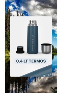 Quechua 8734555 Paslanmaz Çelik 4 lt Outdoor Matara Termos Mavi