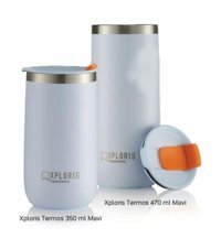 Tupperware 350 Xploris Paslanmaz Çelik 470 ml Outdoor Bardak Termos Mavi
