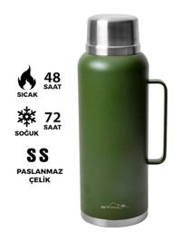 Nurgaz Ng 166Y Paslanmaz Çelik 2.6 lt Outdoor Matara Termos Yeşil