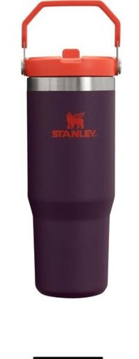 Stanley The Iceflow Flip Straw Paslanmaz Çelik 890 ml Pipetli Outdoor Bardak Termos Mor-Turuncu