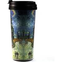 Modaroma Van Gogh Sevili ve Yıldızlı Yol Plastik 380 ml Outdoor Bardak Termos Çok Renkli