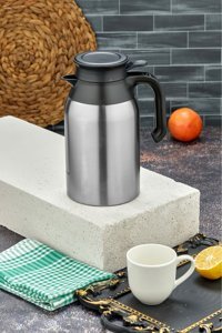 Cooker CKR 2088 Paslanmaz Çelik 2 lt Çaydanlık Termos Gümüş - Siyah