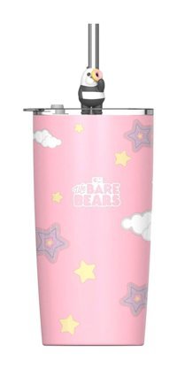 Miniso Paslanmaz Çelik 530 ml Pipetli Bardak Termos Pembe