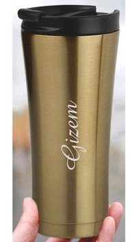 Flyon Look Kişiye Özel Paslanmaz Çelik 500 ml Outdoor Matara Termos Gold