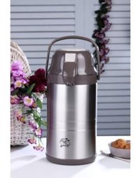 Cooker CKR 2008 Paslanmaz Çelik 5 lt Çaydanlık Termos Gümüş - Kahverengi