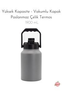 Fitmart Adipa Paslanmaz Çelik 1.9 lt Outdoor Matara Termos Gri