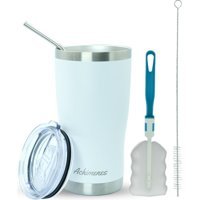 Achimenes Klasik Paslanmaz Çelik 590 ml Pipetli Outdoor Bardak Termos Beyaz