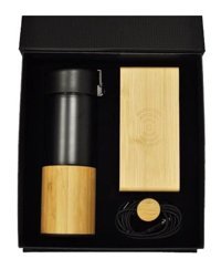 Aliyosso ALY700 Bambu 700 ml Outdoor Matara Termos Sarı - Siyah