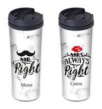 Allmug İsime Özel Plastik 380 ml Outdoor Matara Termos Beyaz