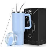 Livole Paslanmaz Çelik 650 ml Pipetli Outdoor Bardak Termos Açık Mavi