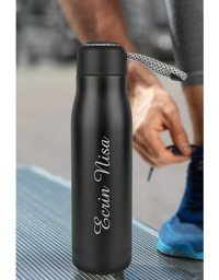 Nrd Life Kişiye Özel Çelik 600 ml Outdoor Matara Termos Siyah