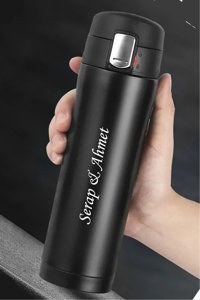 Teknotrust Paslanmaz Çelik 450 ml Outdoor Matara Termos Siyah