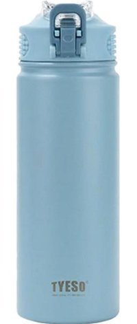 Tyeso Active Color Paslanmaz Çelik 600 ml Pipetli Outdoor Matara Termos Mavi